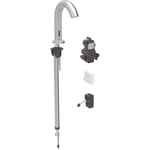 Grifo electrónico para lavabos Geberit Piave, montaje de encimera, servicio de red, para caja funcional empotrada: Acabado de acero inoxidable / Cepillado, con revestimiento fácil de limpiar, Mezclador=Con mezclador